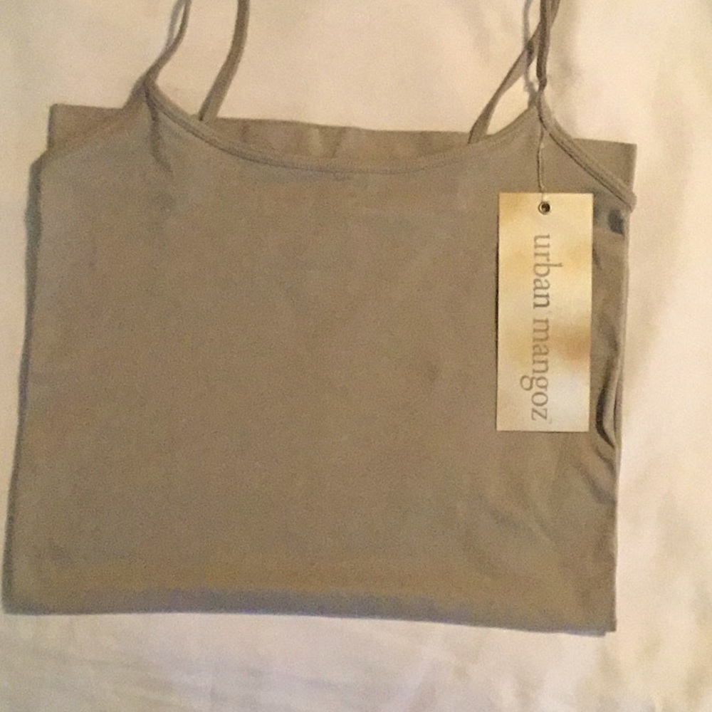 Urban Mangoz Tank Top, NWT, Taupe color. Soft and stretch holds in to shape.